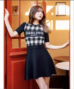 Darich ギンガムチェックニットミニワンピース FLサイズ