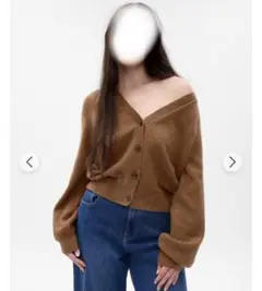 GAPレディーストップスバルーン袖カーディガンセクシーセーター　ニットアウター