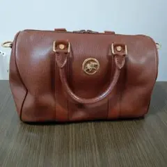良品ハンティングワールド、レザーハンドバッグ、ミニボストンバック茶系色