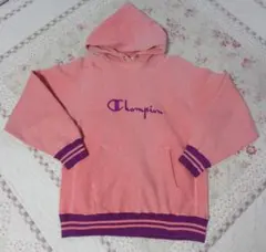 L/刺繍タグ/ビンテージ/90s/チャンピオン/USA/パーカー/ピンク