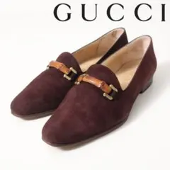美品 希少 GUCCI グッチ バンブー スエード ローファー 茶 36.5Cのサムネイル