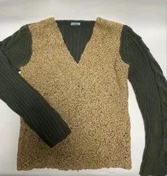 Malo異素材コンビニットハンドクロシェ切替レディース未着用レア 定価20万以上