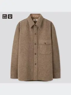 UNIQLO U/ユニクロ フリースシャツジャケット 37ブラウン