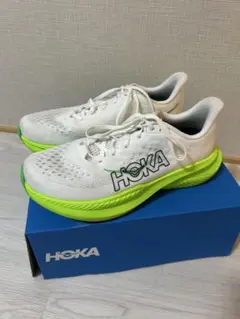 HOKA Mach 6 ホワイト×ライム 25cm ホカ マッハ6 試し履きのみ