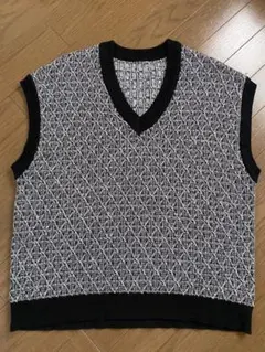 RAGEBLUE 幾何学模様 Vネックニットベスト Fサイズ