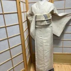 k*1様 色無地 トールサイズ 上品な色味 ちりめん 一つ紋 正絹 AK-654 6172］色無地 上質ちりめん 一つ紋 二つ引き 正絹 着物 袷 - メルカリ