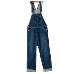 デニムオーバーオール サロペット Lサイズ 濃紺 ワイドパンツ カジュアル