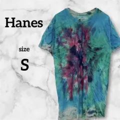 Hanes タイダイ Tシャツ Sサイズ 胸ポケット マーブル模様