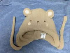 モコモコフワフワクマ耳付きベビー帽子 46-48cm
