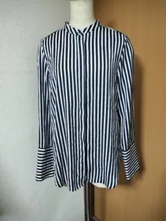 新品　エイチアンドエム　ストライプ長袖シャツ　ビジネスのサムネイル