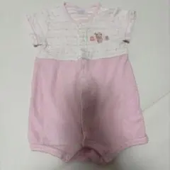 ファミリア　ピンク 半袖ロンパース