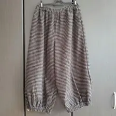 サマンサモスモス 裾ギャザー バルーンパンツ ギンガムチェック F sm2