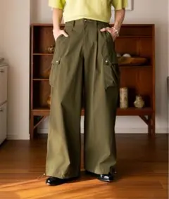 Soerte ワイドストレートテックカーゴパンツ