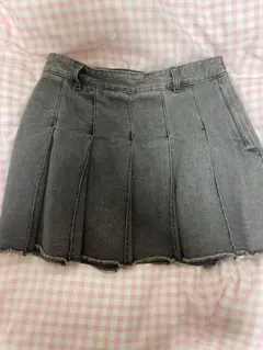 GU デニム グレー デニム プリーツスカート