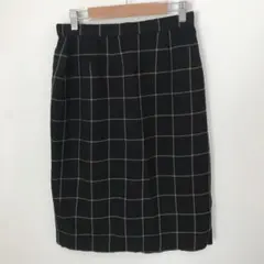 ROYAL VISAGE ひざ丈スカート チェック柄 ブラック 3L相当
