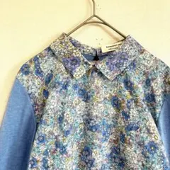 beautiful people リバティ 花柄 ニット 長袖 160 綿 絹のサムネイル