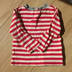 ミキハウス 長袖カットソー 90サイズ 赤白ストライプ