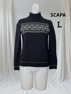 SCAPA ノルディック柄タートルネックセーター