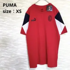 新品タグ付き◆PUMA ACミラン 半袖Tシャツ レッド XS 1946