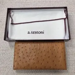 a.testoni/テストーニ長財布オーストリッチ/カード.札入れ/未使用品のサムネイル