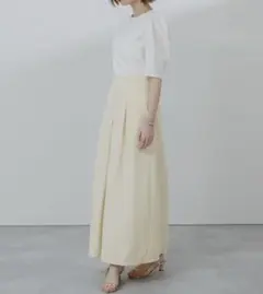 【ur’s】リネンライクフロントタックハイウエストスカート Mサイズ