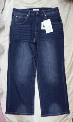 濃紺 ワイドレッグデニム レディース　新品タグ付き　3Ｌ　大きいサイズ