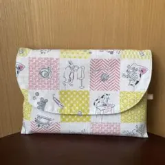 ハンドメイド　マルチケース　和柄　カエル柄　うさぎ柄　鳥獣戯画風　ソーイング柄