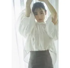 SNIDEL ボリュームシアーブラウス WHT 白 キャミソール付き