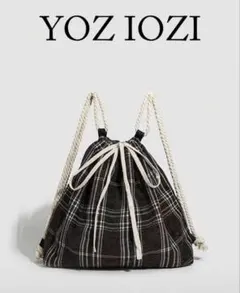 SHEIN チェック柄 ナップサック　韓国系のサムネイル