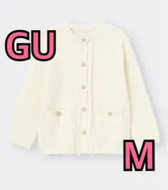 GUダブルポケットカーディガンMオフホワイト長袖