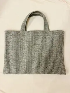 コットン100%ヌビバッグレッスンバッグ 手提げバッグ グレー 日本製