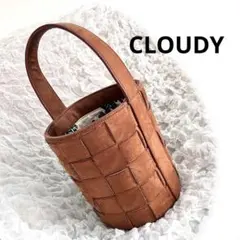 CLOUDY 編み込みバケツバック キャメル ナチュラル