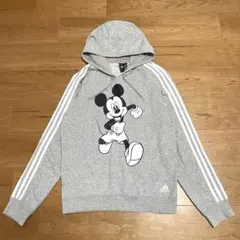 adidas × Disney ミッキーマウス パーカー　グレー色　サイズL
