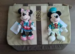 【東京ディズニーランドホテル】 ミッキー ミニー ぬいぐるみバッジ付きバッグ
