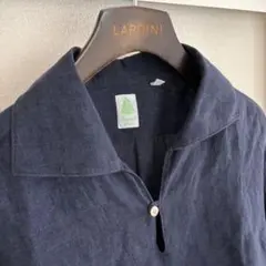 ★イタリア製★ Finamore ホリゾンタルカラーシャツ シャンブレー 青 L 美品】Finamore フィナモレ ホリゾンタルカラーシャンブレーシャツ S