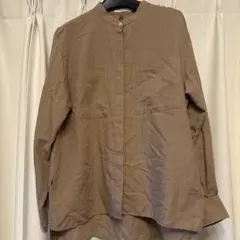 OPAQUE.CLIP ノーカラー　リネン混　シャツ　ブラウスのサムネイル