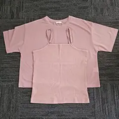 COLZA アンサンブル Tシャツ キャミソール ピンク M