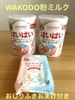 WAKODO 粉ミルク2巻セット おしりふきおまけ付き 0ヶ月から 810ｇ×2