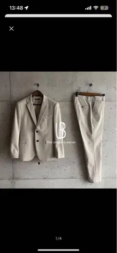【美品】アーバンブランシュ　タキシード3点セット　ベージュ XL タキシード | THE URBAN BLANCHE 覚王山