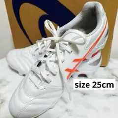 ASICS サッカースパイク DS LIGHT ホワイト×オレンジ 25cmのサムネイル
