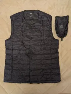 UNIQLO ウルトラライトダウン インナーダウンベスト 千鳥格子 M 袋付き