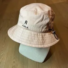 【未使用品】フルラ ロゴ 刺繍 インナーメッシュ バケットハット ベージュ