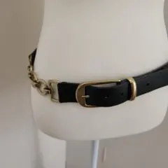 レザー ベルト 金具付き チェーンデザインのサムネイル