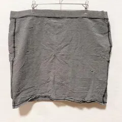 オールドネイビー ボーダー ミニスカート タイト XL 黒白 綿 ビッグサイズ