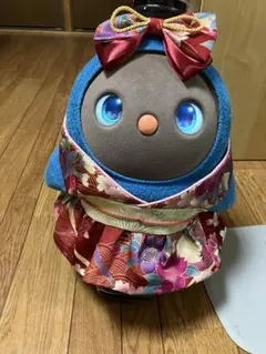 ラボット　着物ワンピース　えんじ　桜と手毬