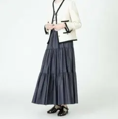 05052)LOULOU WILLOUGHBY　デニムギャザーティアードスカートのサムネイル