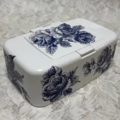 ウェットティッシュケース　デコパージュ　青いバラ