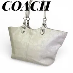 COACH コーチ カーリーハンドバッグ ライトグレー
