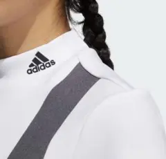 【新品】アディダス adidas レディース モックネック 半袖シャツ 白 S