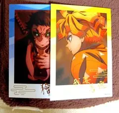 鬼滅の刃 トレーディング箔押しブロマイド 無限城編ver 善逸 獪岳 2枚セット